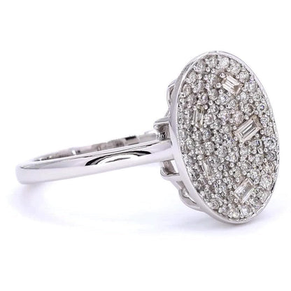 Oval Cluster Natural Diamond Ring