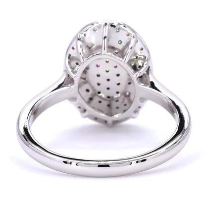 Oval Cluster Natural Diamond Ring