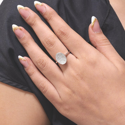 Oval Cluster Natural Diamond Ring