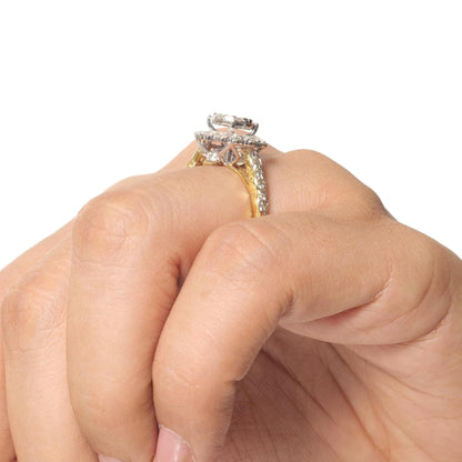 Floral Halo Cluster Natural Diamond Ring
