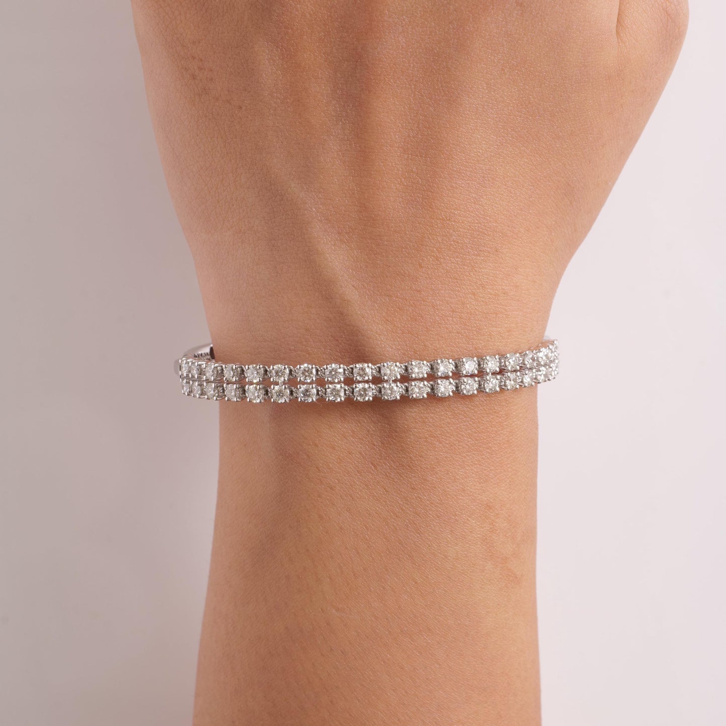 Double Row Natural Diamond Bangle