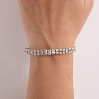 Double Row Natural Diamond Bangle