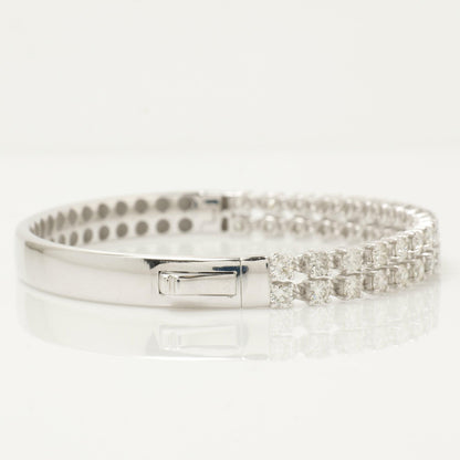 Double Row Natural Diamond Bangle