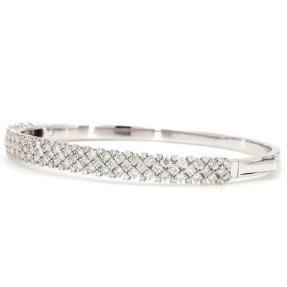 Pave Lattice Natural Diamond Bangle Bracelet