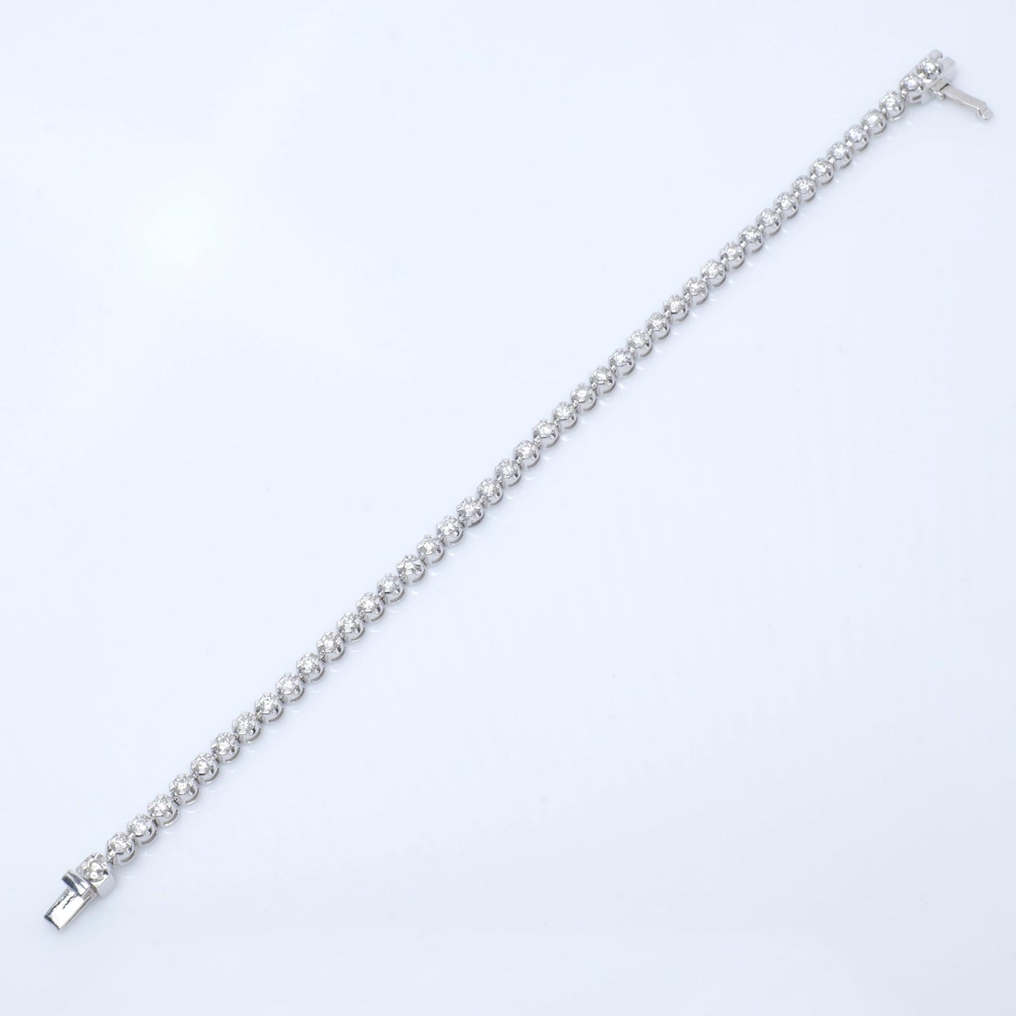 Linear Natural Diamond Tennis Bracelet