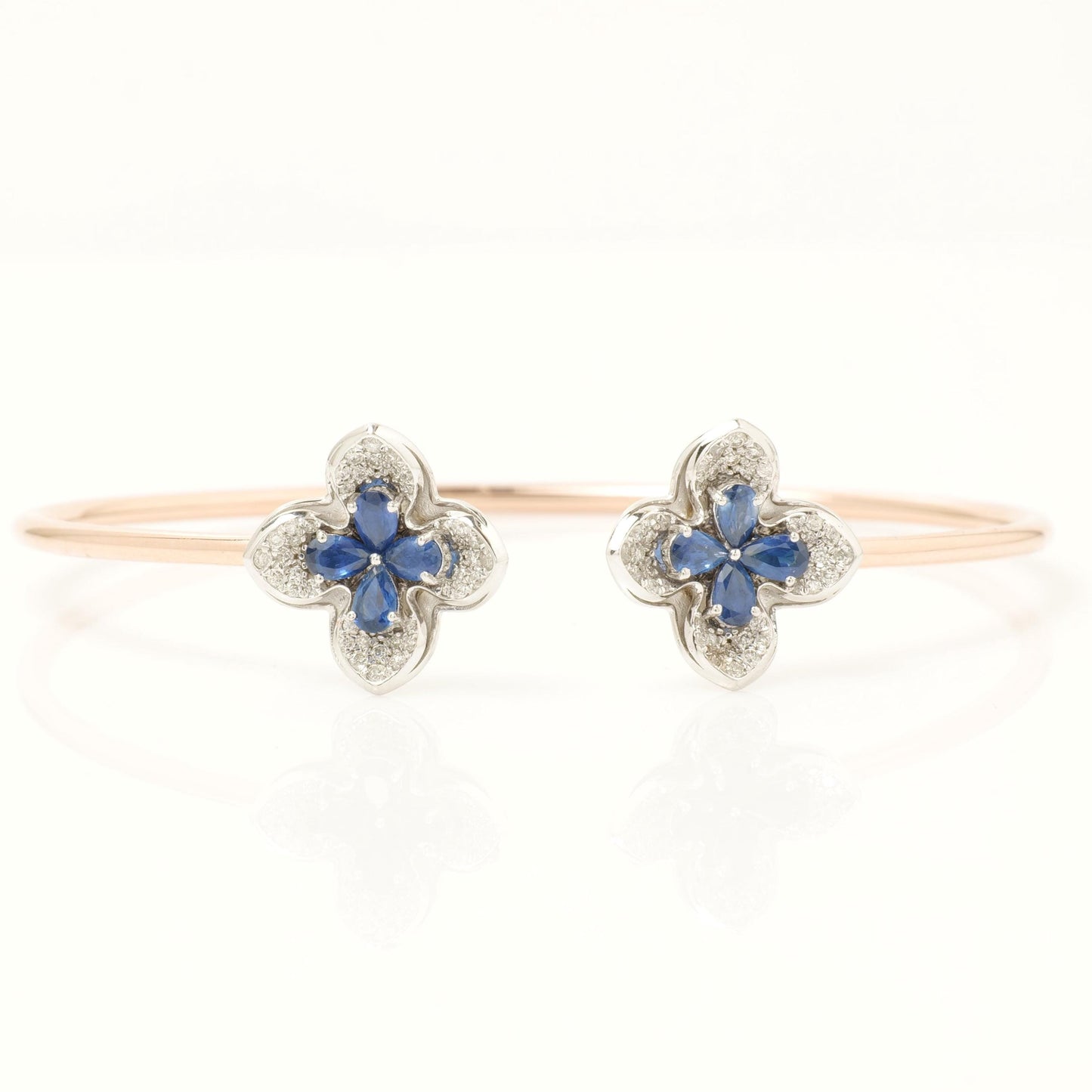 Floral Natural Sapphire &Diamond Bracelet