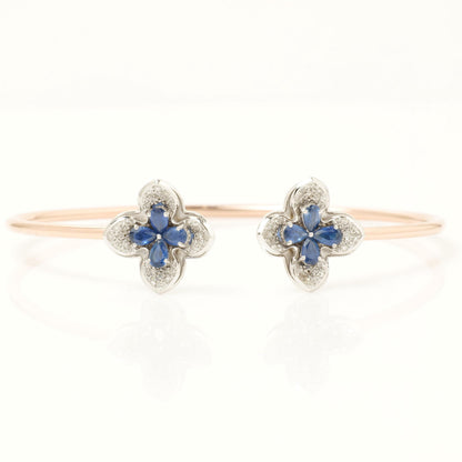 Floral Natural Sapphire &Diamond Bracelet