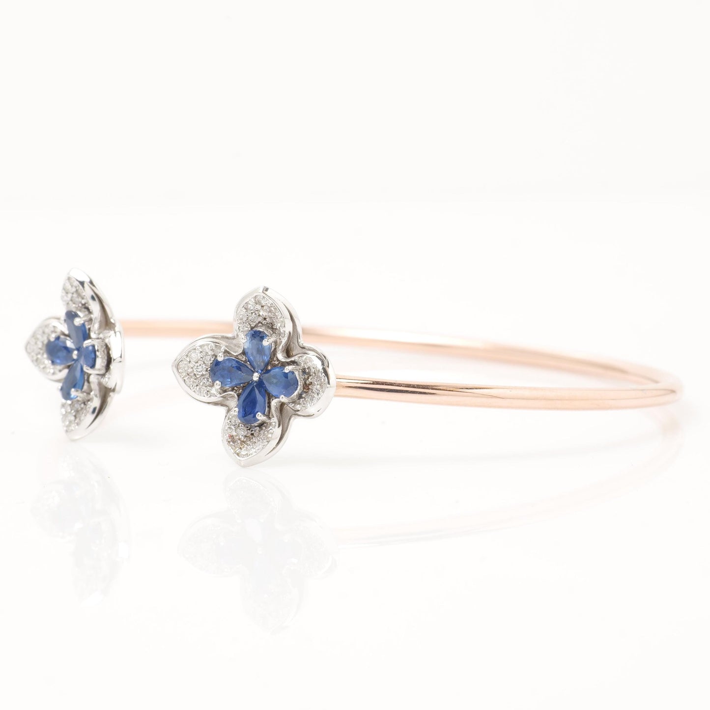 Floral Natural Sapphire &Diamond Bracelet