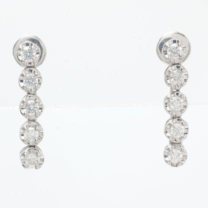 Linear Natural Diamond Drop Earrings