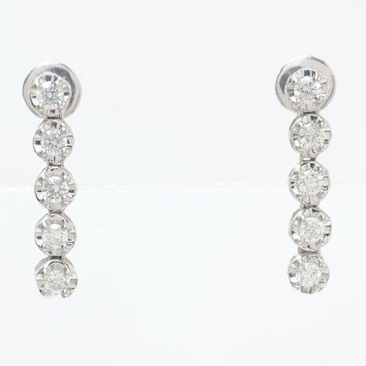 Linear Natural Diamond Drop Earrings