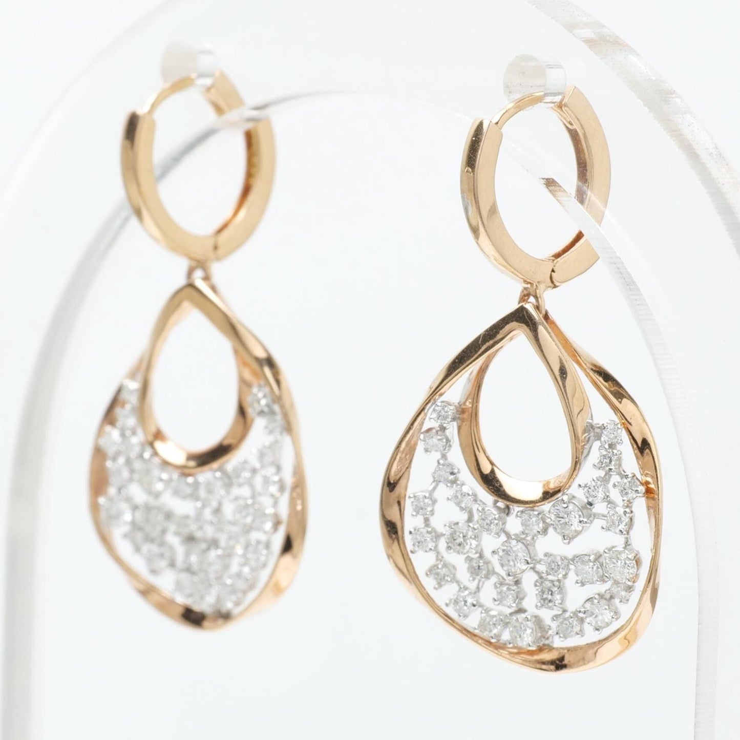 Teardrop Natural Diamond Dangle Earrings