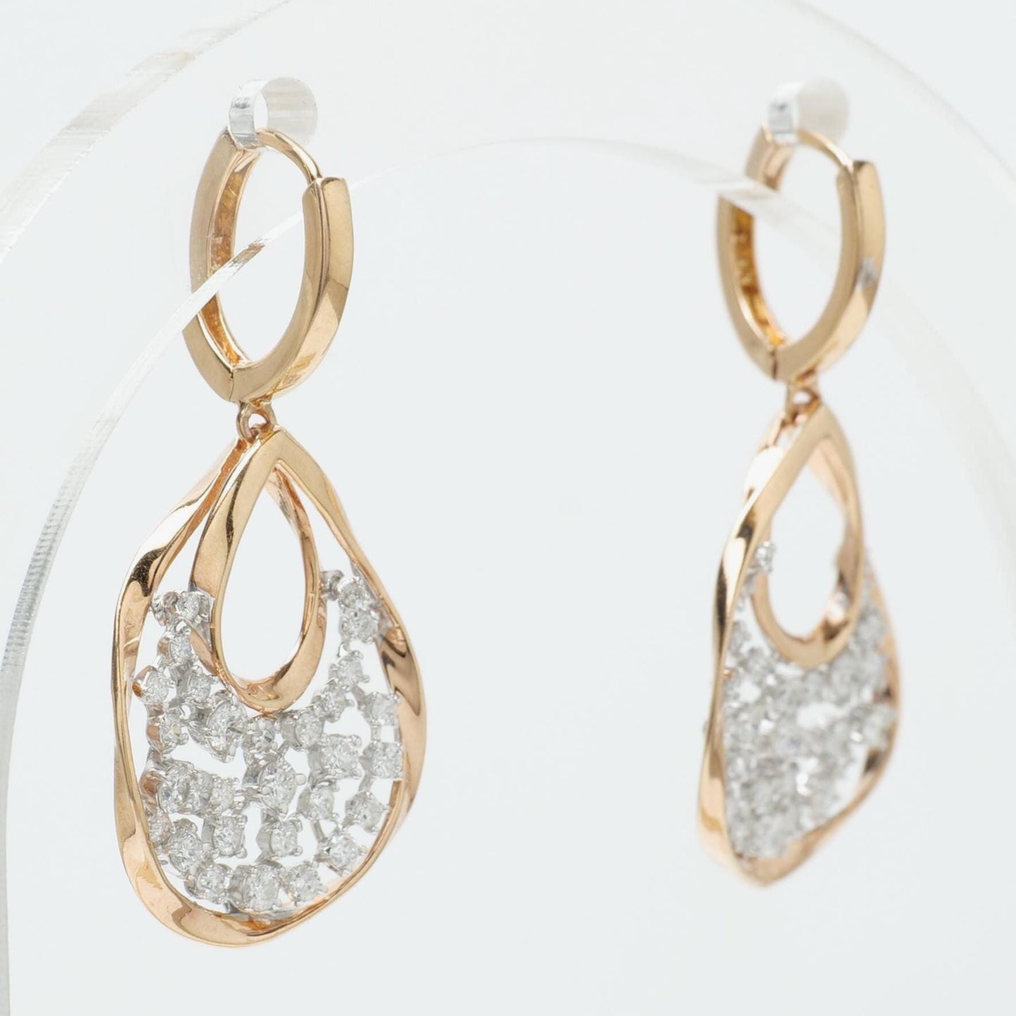 Teardrop Natural Diamond Dangle Earrings