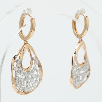 Teardrop Natural Diamond Dangle Earrings