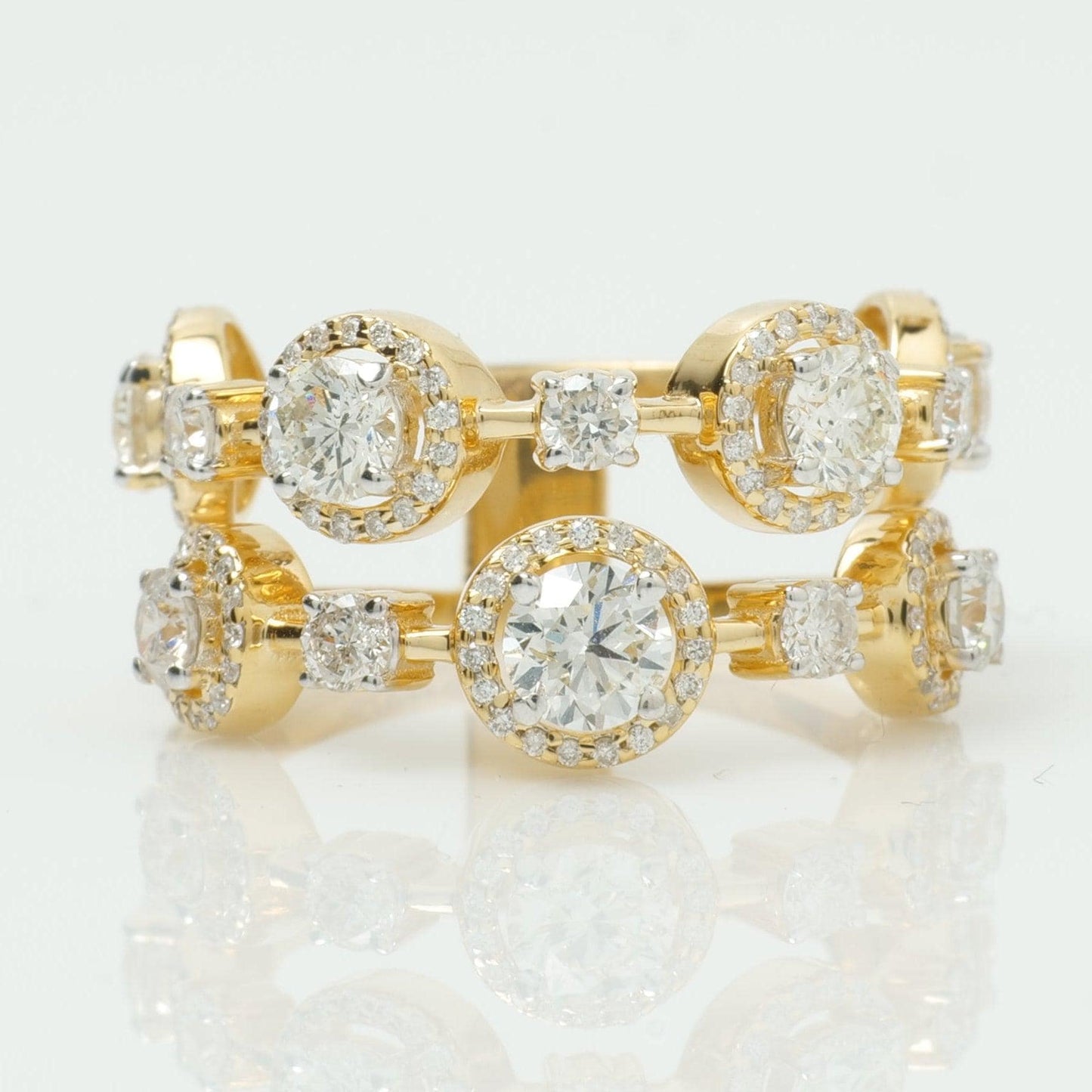 Halo Wide Natural Diamond Halo Band Ring
