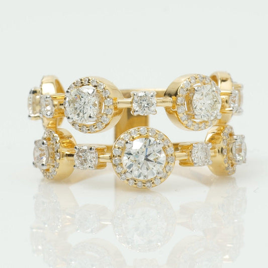 Halo Wide Natural Diamond Halo Band Ring