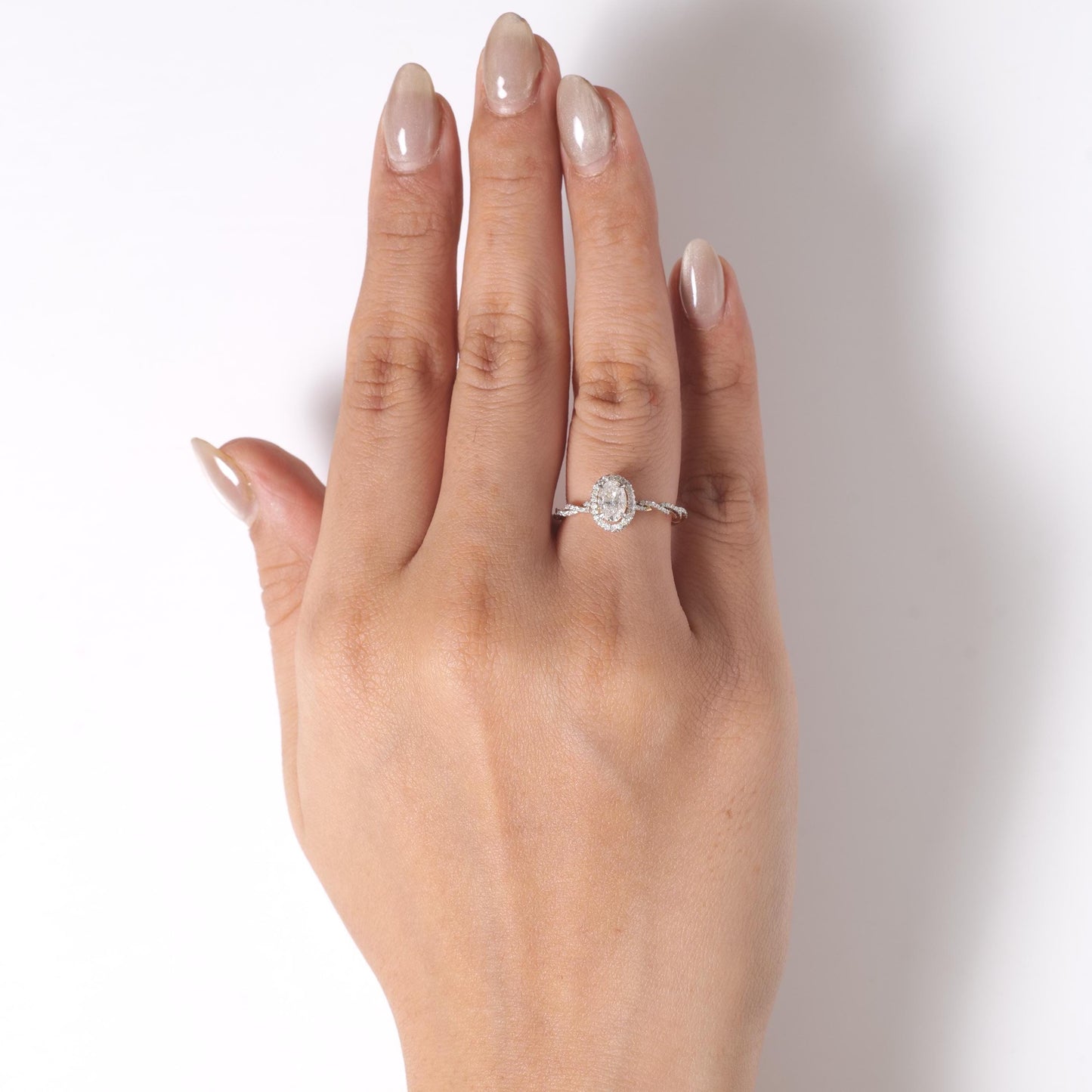 Oval Halo Natural Diamond Ring