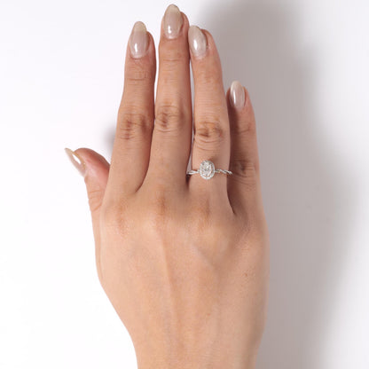 Oval Halo Natural Diamond Ring
