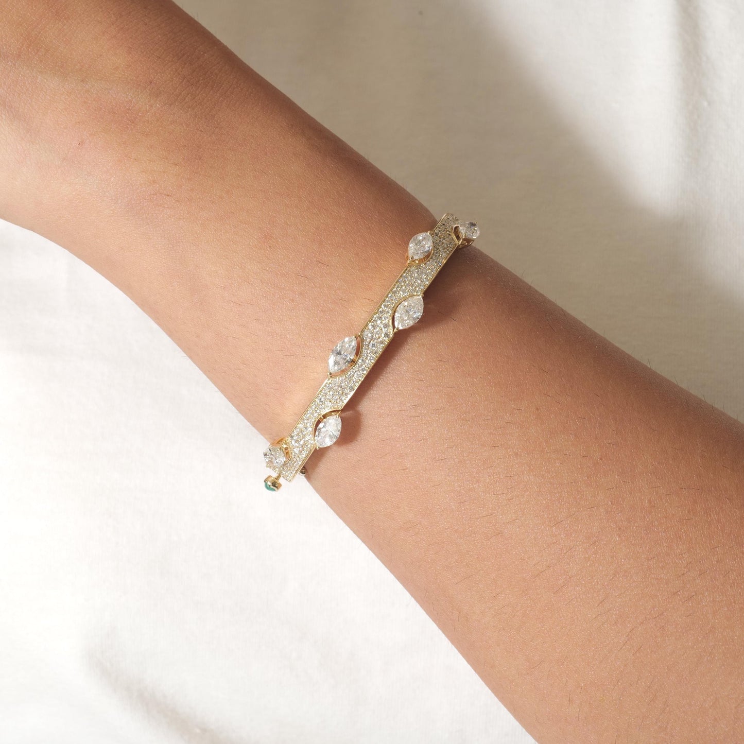Marquise Natural Diamond Bangle Bracelet