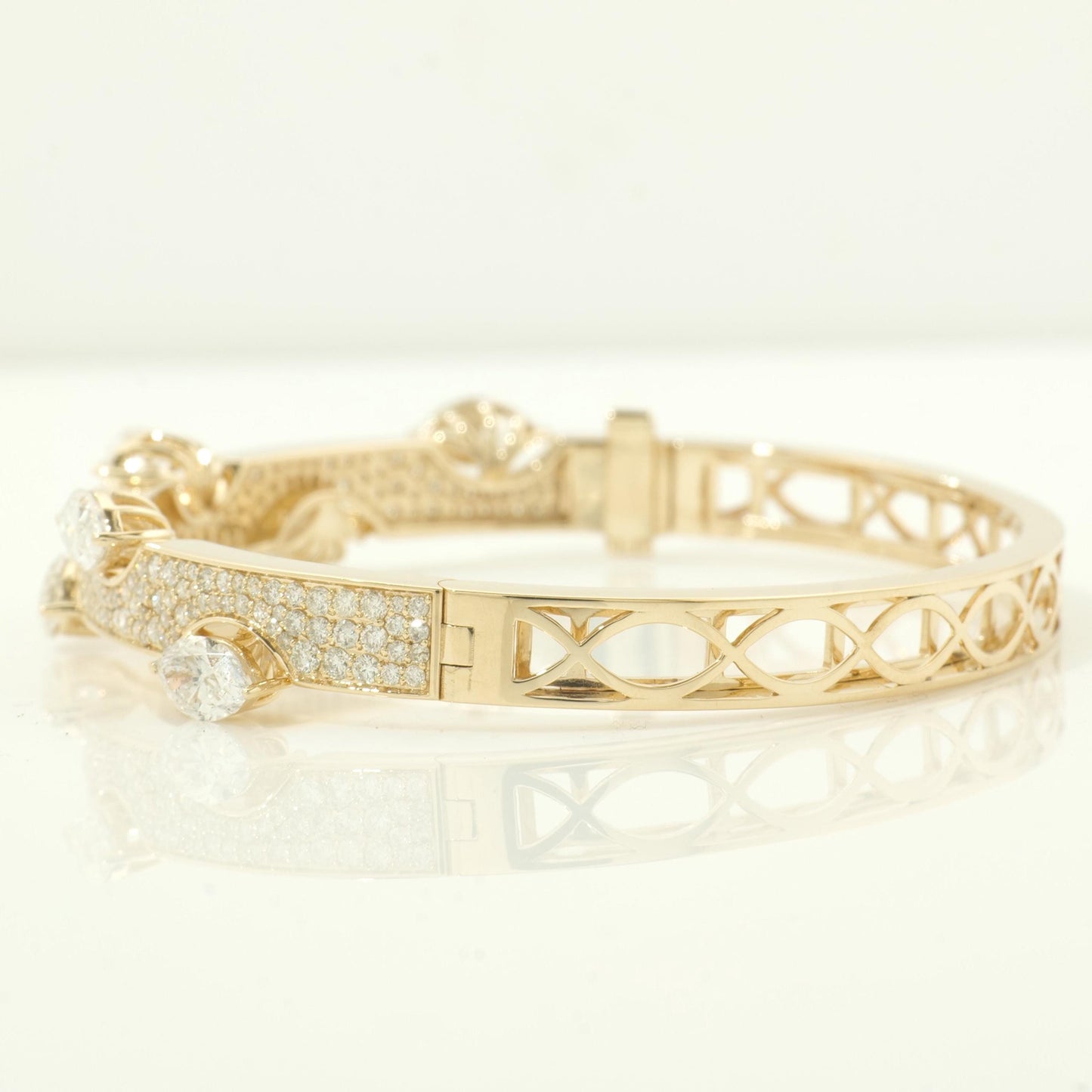 Marquise Natural Diamond Bangle Bracelet