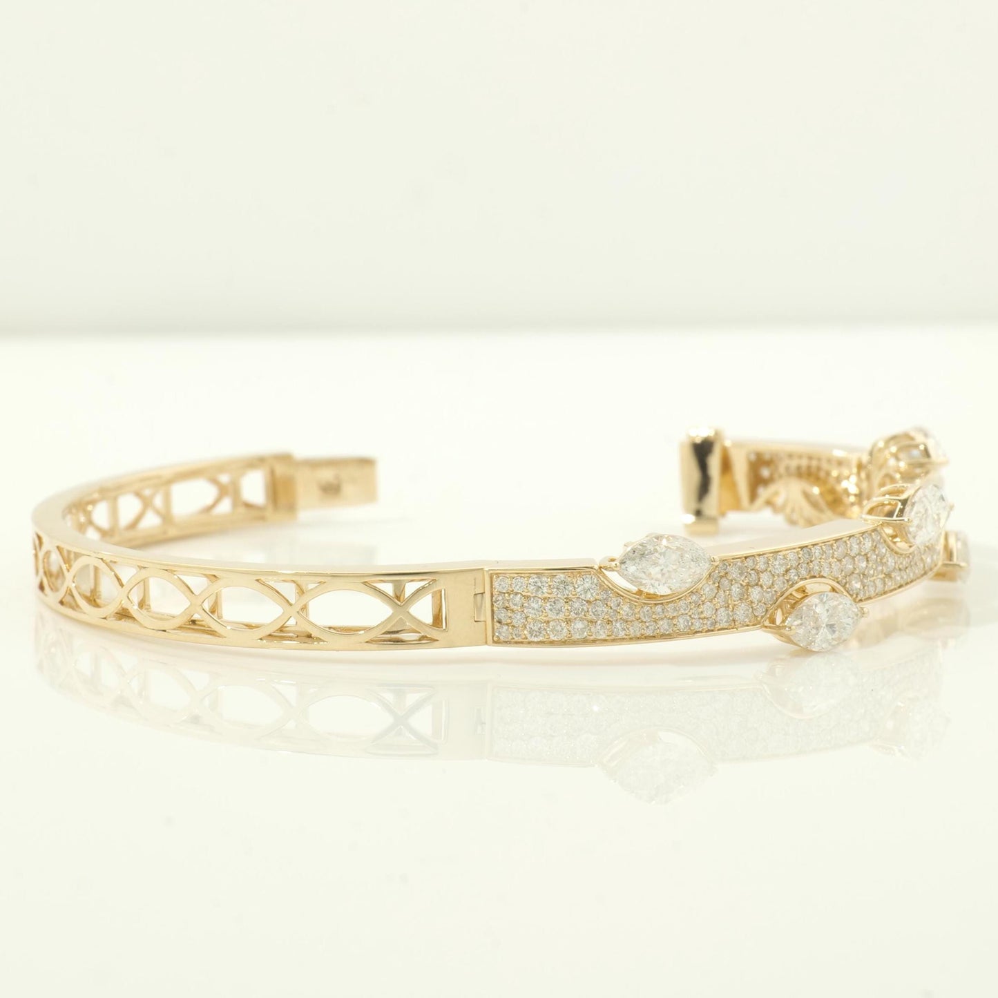 Marquise Natural Diamond Bangle Bracelet