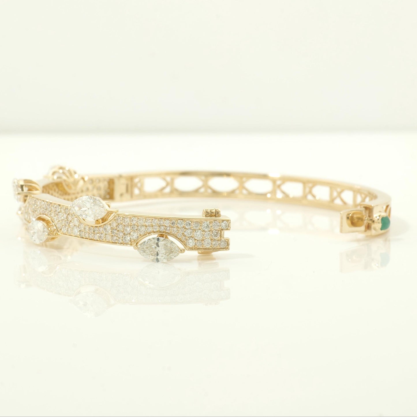Marquise Natural Diamond Bangle Bracelet