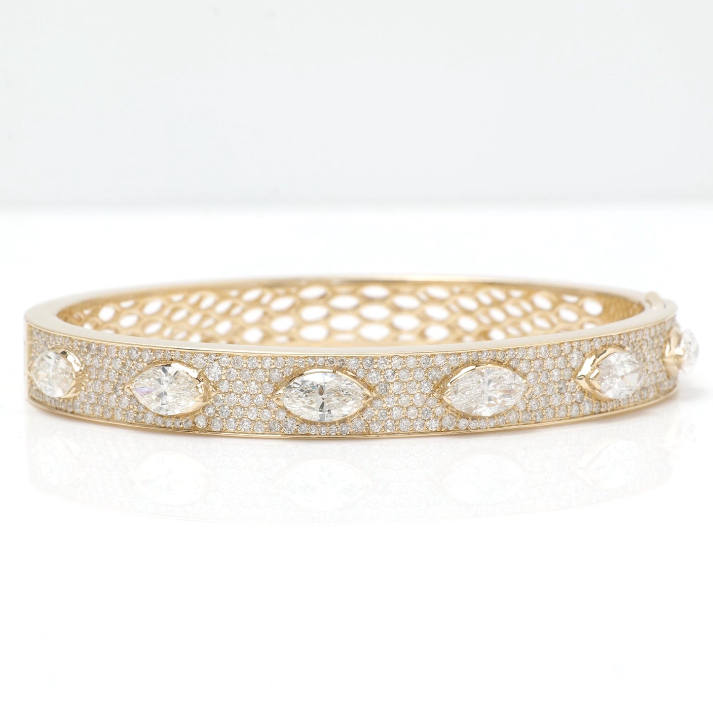 Marquise Natural Diamond Bangle Bracelet