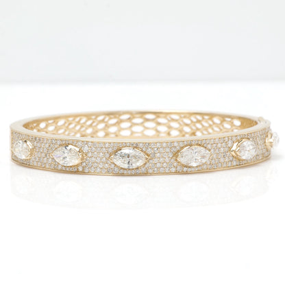 Marquise Natural Diamond Bangle Bracelet