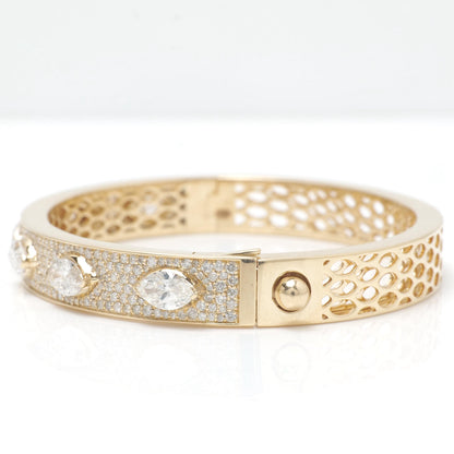Marquise Natural Diamond Bangle Bracelet