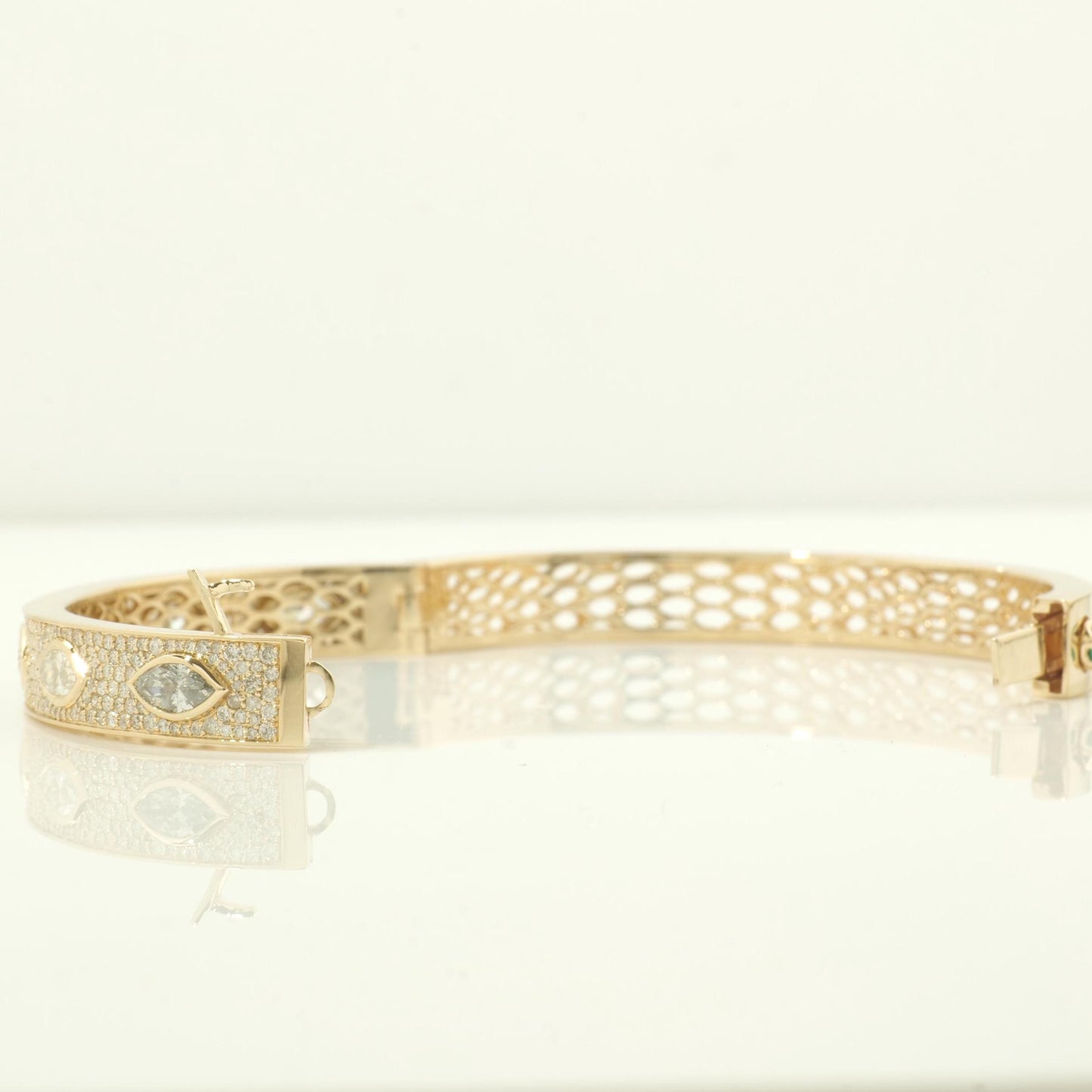 Marquise Natural Diamond Bangle Bracelet