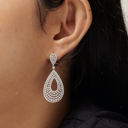 Teardrop Natural Diamond Dangle Earrings