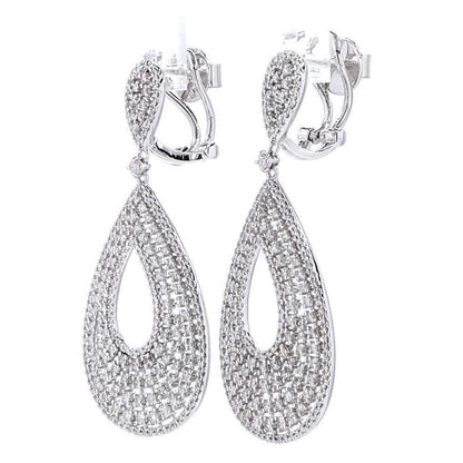 Teardrop Natural Diamond Dangle Earrings