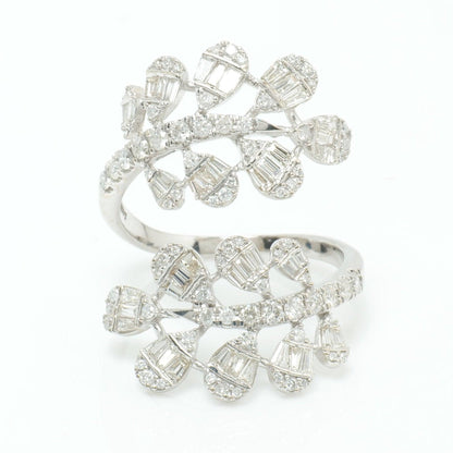 Leaf Cluster Baguette Natural Diamond Ring