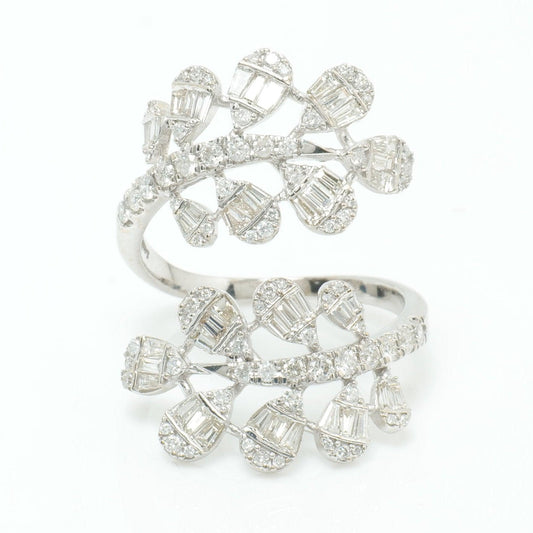 Leaf Cluster Baguette Natural Diamond Ring