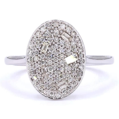 Oval Cluster Natural Diamond Ring