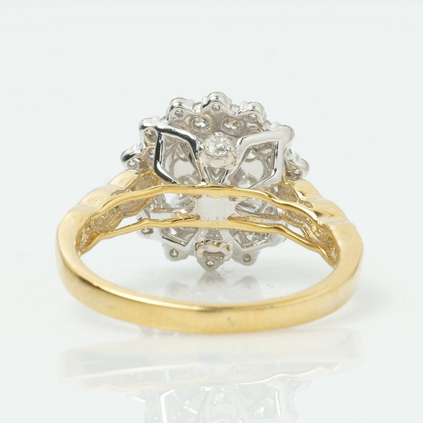 Floral Halo Cluster Natural Diamond Ring