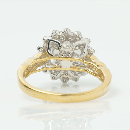 Floral Halo Cluster Natural Diamond Ring