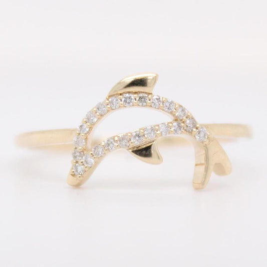Dolphin Natural Diamond Stackable Animal Ring