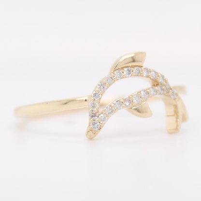 Dolphin Natural Diamond Stackable Animal Ring