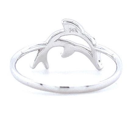 Dolphin Natural Diamond Stackable Animal Ring