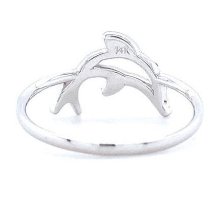 Dolphin Natural Diamond Stackable Animal Ring