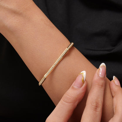 Hexagon Natural Diamond Bangle