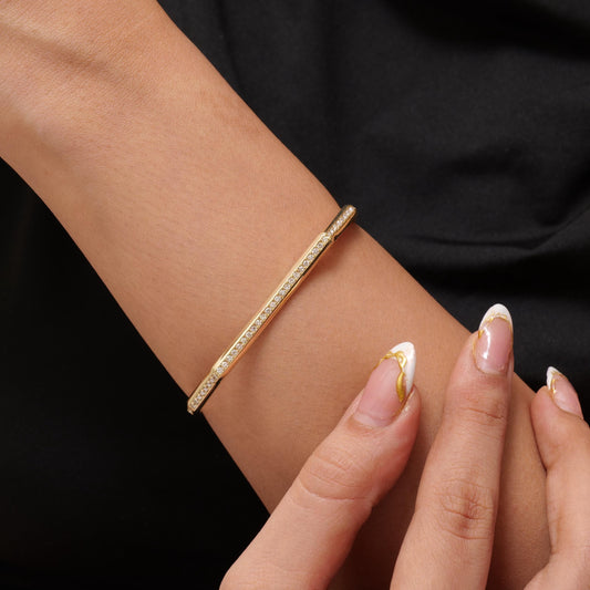Hexagon Natural Diamond Bangle