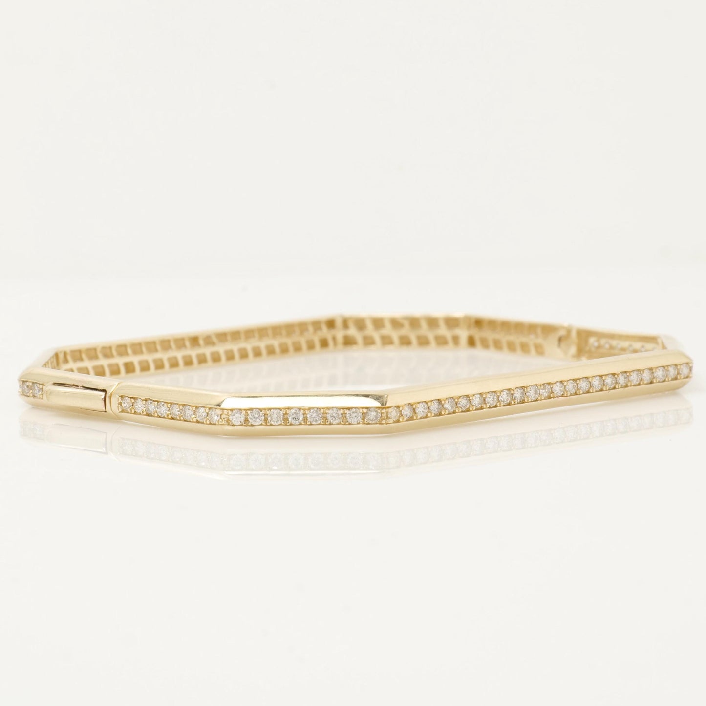 Hexagon Natural Diamond Bangle