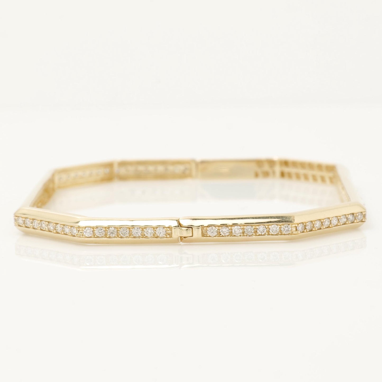 Hexagon Natural Diamond Bangle