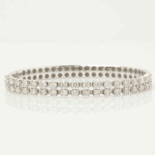 Double Row Natural Diamond Bangle