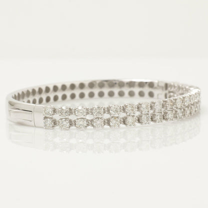 Double Row Natural Diamond Bangle