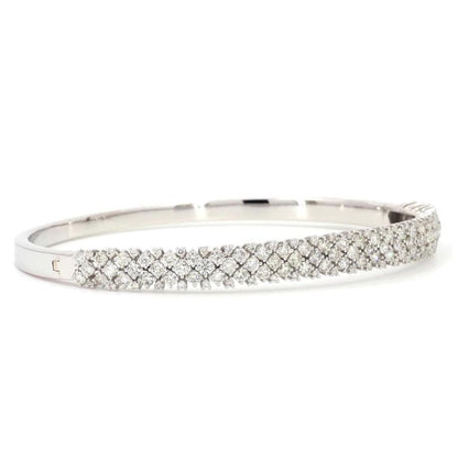 Pave Lattice Natural Diamond Bangle Bracelet