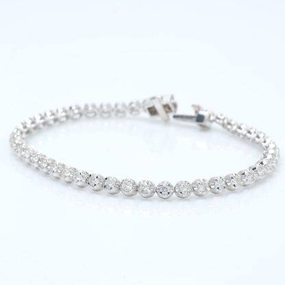 Linear Natural Diamond Tennis Bracelet