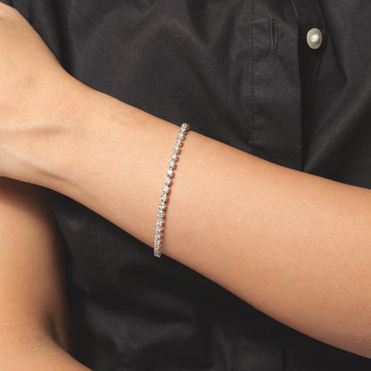 Linear Natural Diamond Tennis Bracelet