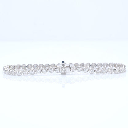 Linear Natural Diamond Tennis Bracelet